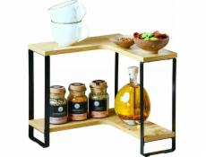 Kesper Rohová kuchyňská police s dřevěnými policemi, 30 x 30 x 28 cm