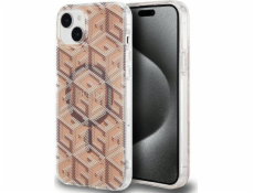 Guess GUESS GUHMP15MHGCUSTGW IPHONE 15 PLUS / 14 PLUS 6.7 HNĚDÝ/HNĚDÝ TVRDÝ POUZDRO IML GCUBE MAGSAFE standard