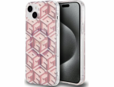 Guess Guess GUHMP15SHGCUSTGP Tvrdý kryt IML GCube MagSafe pro iPhone 15 / 14 / 13 6.1 růžový/růžový