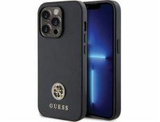 Guess Guess GUHCP15LPS4DGPK pevný kryt pro iPhone 15 Pro 6.1 černý/černý s kovovým logem Strass