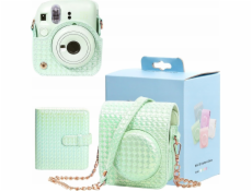 LoveInstant 2v1 sada pouzder pro Fuji Instax Mini 12 + album na 64 fotografií / zelená