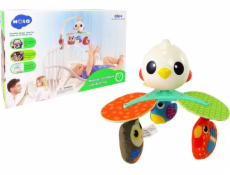 LeanToys Dětský kolotoč do postýlky a kočárku Barevné ptáčky Melody