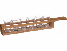 Secret de Gourmet Dřevěný servírovací podnos na nápoje 6 sklenic