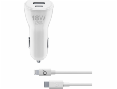 Cellular Line USB-C AUTONABÍJEČKA DUAL KIT C2L 30W BÍLÁ nabíječka