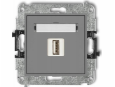 Karlik USB-AA zásuvka Karlik Mini 27MGUSB-1 single 2.0 šedá mat