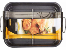 5five Pečící forma s roštem a rukojeťmi, 37 x 29 x 5,5 cm, nerezová ocel