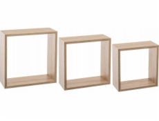 5five Sada tří dekorativních nástěnných polic CUBE L - barva přírodní dub