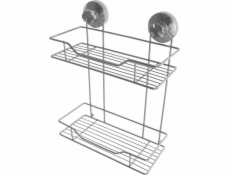 5five Koupelnová police, závěsná s přísavkami, 2 úrovně, chromovaná ocel, rohová