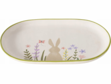 Boltze GABBY podlouhlý keramický talíř, králíček, 24,5 x 16 cm