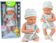 LeanToys Panenka v bílo-modrém oblečení, čepice, dudlík, deka