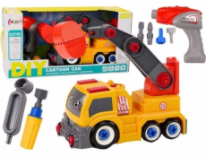 LeanToys Nákladní vůz s jeřábem Kreslený k demontáži DIY Orange LeanToys Nákladní vůz s jeřábem Kreslený k demontáži DIY Orange