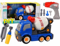 LeanToys Nákladní auto Míchačka na beton Kreslená hračka DIY modrá