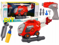 LeanToys DIY vrtulník kreslená hračka červená