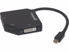 Manhattan AV adaptér DisplayPort Mini - HDMI - D-Sub (VGA) - DVI-I černý (207720)