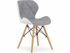 Leobert Židle LAGO ekokůže - šedobílá x 1