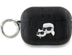 Karl Lagerfeld Karl Lagerfeld KLAP2PGKCPK Kryt na AirPods Pro 2 (2022/2023) černá/černá s monogramem a hlavou Karla a Choupette