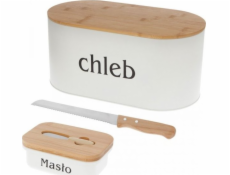 Brunbeste Chlebník OCELOVÝ CHLEBNÍK + MISKA NA MÁSLO S NŮŽEM + NŮŽ NA CHLÉB 2775