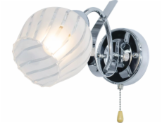 Mdeco Nástěnná lampa Skleněná nástěnná lampa ELM7138/1 8C nástěnná lampa do ložnice chrom