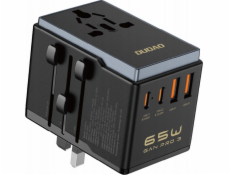 Dudao USB adaptér Dudao A65Pro 65W cestovní adaptér EU / US / JP / AUS / UK 2x USB-C 2x USB-A - černý