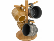 Secret de Gourmet Kávové hrnky DREAMS na dřevěném stojanu, 230 ml