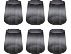 Secret de Gourmet Sada nízkých sklenic z černého skla DREAMS, 6 kusů, 380 ml