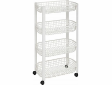 5five Kuchyňský vozík BASKET na kolečkách, plastový, 46,5 x 25,5 x 79 cm