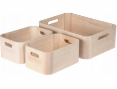 Home Styling Collection Dřevěné organizační krabice z kolekce bytového stylingu, 3 ks.