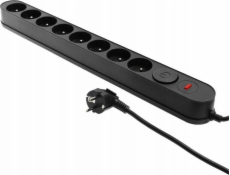 Plastrol Prodlužovací lišta Filtr W-00028 s přepěťovou ochranou, osm zásuvek, vypínač, šedá