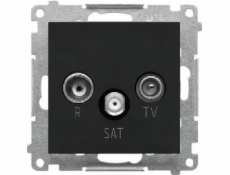 Kontakt-Simon R-TV-SAT anténní zásuvka Kontakt-Simon 55 TASK.01/149 koncový/zakončovací modul. 1x Vstup: 5 MHz ÷ 2,4 GHz matně černý