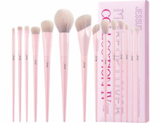 NoName JESSUP_SET Sada čtrnácti štětců na make-up na obličej Comprehesive Collection T495 Crystal Pink