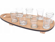 Excellent Houseware Vynikající sada svačinek do domácnosti, 8 sklenic na bambusovém tácu