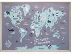 Atmosphera Mapa světa pro děti, nástěnná dekorace, 70x50 cm