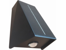 BestService Nástěnná lampa Lumax Solar LGS520N Solární nástěnná lampa 2x1,5W 70LM 3,7Vx1500 mAh 840 IP54 Černá