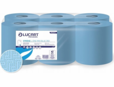 Karen Lucart Strong L-ONE Mini blue 350 - Centrálně dávkovatelné ubrousky, 2 vrstvy, modré, 122,5 m, celulóza - 6 rolí