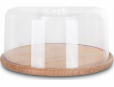 Practic Praktický dřevěný talíř s průhledným stínidlem, O 30 cm