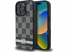 DKNY DKNY DKHCP16XPCPTSSSK Pevný kryt pro iPhone 16 Pro Max 6.9 černý/černý s kostkovaným vzorem a potištěnými pruhy