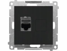 Kontakt-Simon Počítačová zásuvka RJ45 Kontakt-Simon 55 T61.01/149 jednoduchá kategorie 6, s krytem proti prachu, modul matně černý