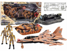 LeanToys Vojenská sada Vojenský tank Protitankový vojáci Zvukové světlo