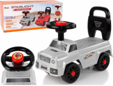 LeanToys Odrážedlo QX-5500- 2 Klakson s opěradlem, stříbrné