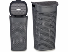 Bigbuy Home Prádelní koš Antracit Plast 60L (44 x 57 x 34,5 cm)