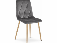 Leobert Židle LIBRA - tmavě šedý samet / nohy v barvě dřeva x 1