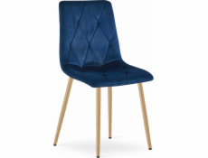 Leobert Židle LIBRA - tmavě modrý samet / nohy v barvě dřeva x 1