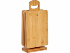 Bigbuy Home bambusové krájecí prkénko 31x14cm 6 ks.