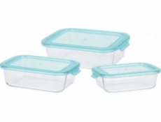 Excellent Houseware Sada 3 nádob na oběd sklo Excellent Houseware