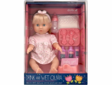 NO NAME Panenka DollsWorld Olivia 38 cm pije/čůrá 78402 84020