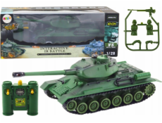 LeanToys Dálkově ovládaný vojenský tank RC 1:28 s otočnou věží, zelený