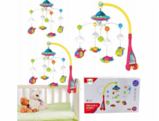 LeanToys Dětská postýlka kolotoč, projektor UFO, letadla, 108 melodií