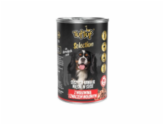 TufTuf Tuf Tuf SELECTION masové kousky s hovězím masem a hovězími dršťkami pro psy konzerva 415g TufTuf Tuf Tuf SELECTION masové kousky s hovězím masem a hovězími dršťkami pro psy konzerva 415g