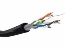 Goobay Síťový kabel CAT 6 pro venkovní použití, U/UTP, černý - Délka kabelu 100 m