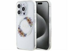 Guess GUESS GUHMP15XHFWFCT IPHONE 15 PRO MAX 6.7 TRANSPARENT HARDCASE IML FLOWERS WREATCH MAGSAFE standard